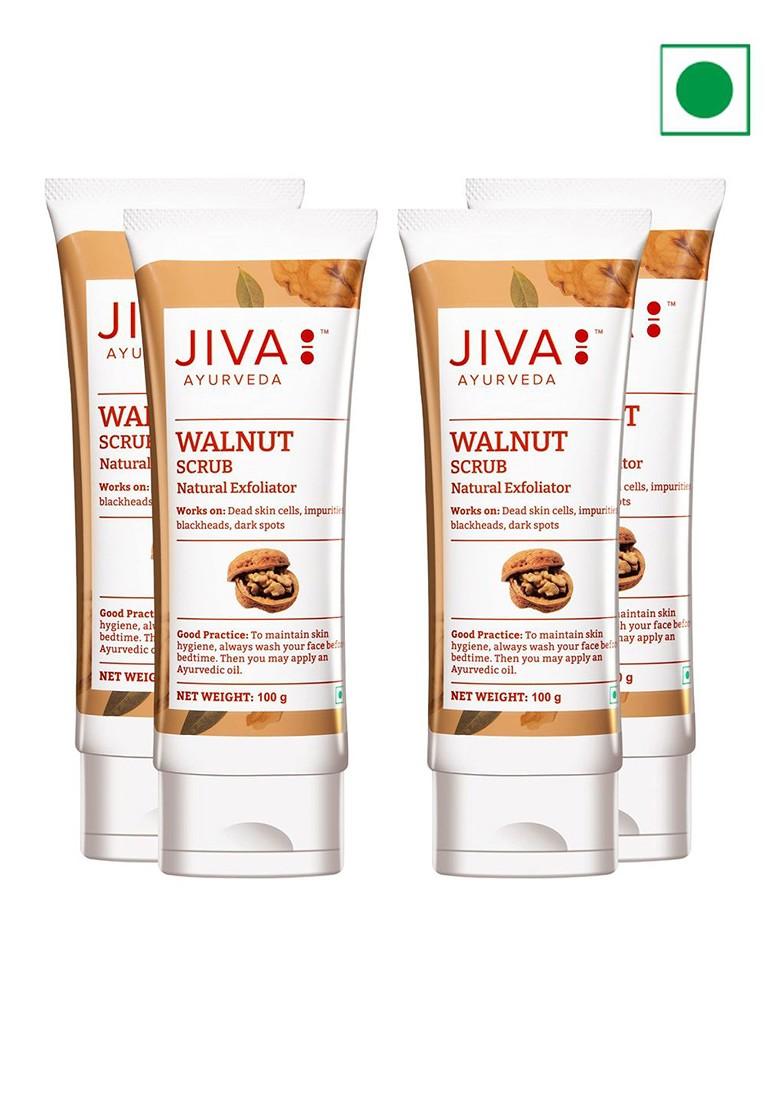 Jiva Set Of 4 Walnut Scrub For Blackheads Dark Spots 100G Each