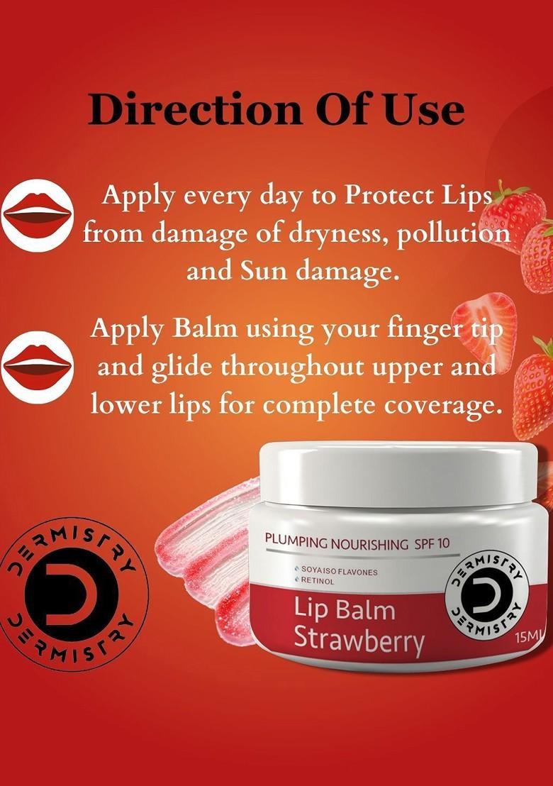 Dermistry Strawberry Lip Balm With Nourishing Spf10 Glossy Tint 15Ml