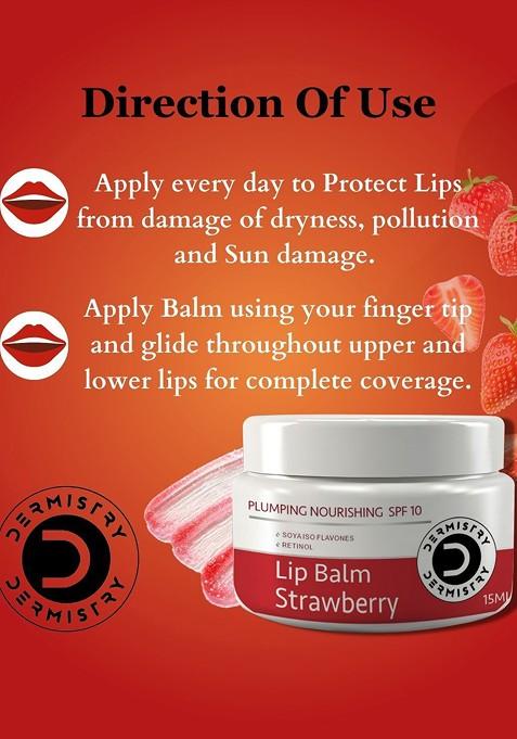 Dermistry Strawberry Lip Balm With Nourishing Spf10 Glossy Tint 15Ml