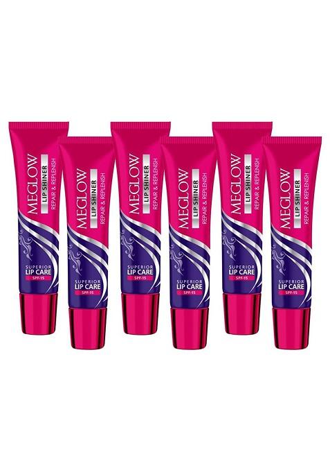 Meglow Set Of 6 Repair Replenish Lip Shiner With Spf15 Magenta 15 Gm Each