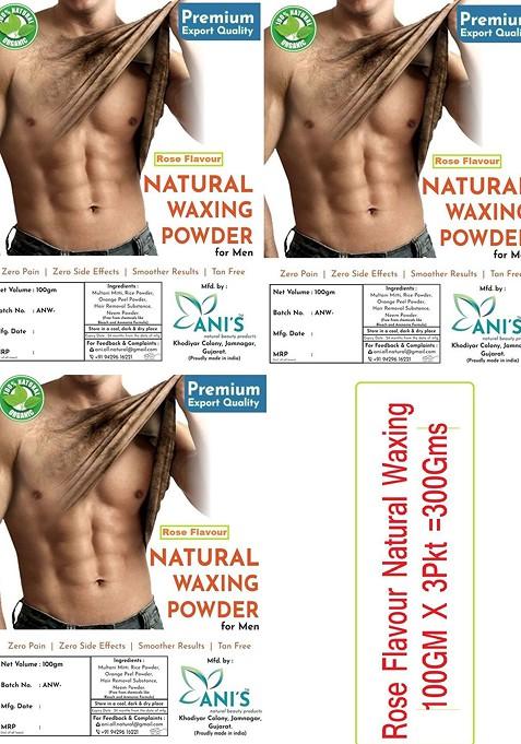 Ani'S Set Of 3 Rose Natural Waxing Powder For Men 100G Each