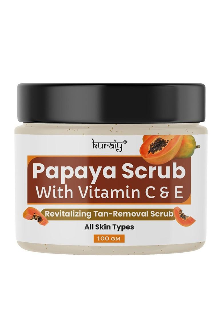 Kuraiy Papaya With Vitamin C E Revitalizing And Tan Removal Face Scrub 100G