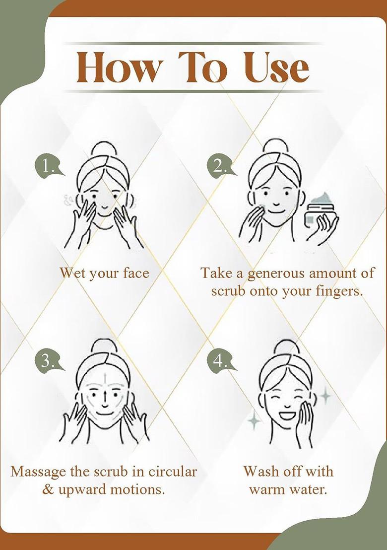 Kuraiy Ubtan Skin Brightening Tan Removal Face Scrub With Walnut Turmeric 100G