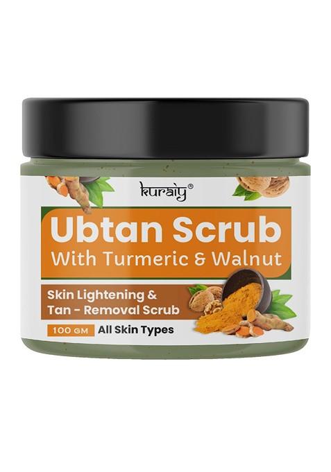 Kuraiy Ubtan Skin Brightening Tan Removal Face Scrub With Walnut Turmeric 100G