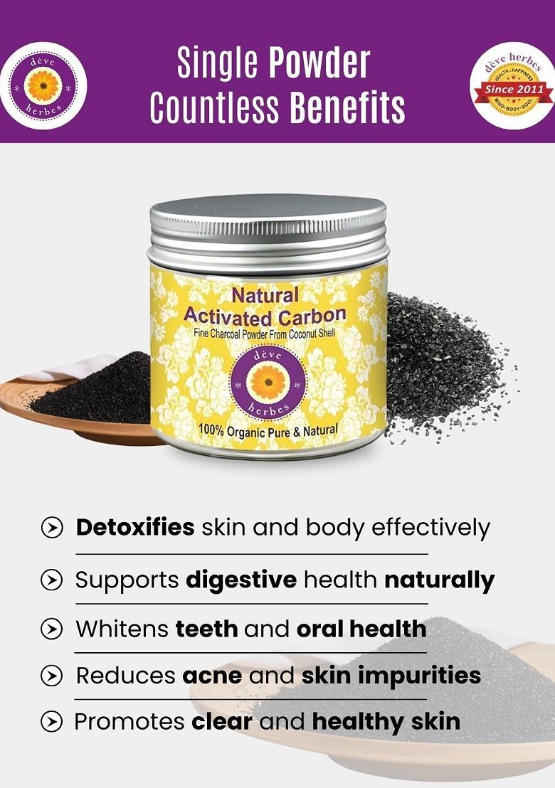 Deve Herbes Pure Activated Carbon Fine Charcoal Powder For Hydrating Skin 100G