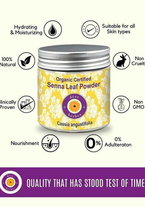 Deve Herbes Pure Senna Leaf Powder For Hydrating Skin 100G