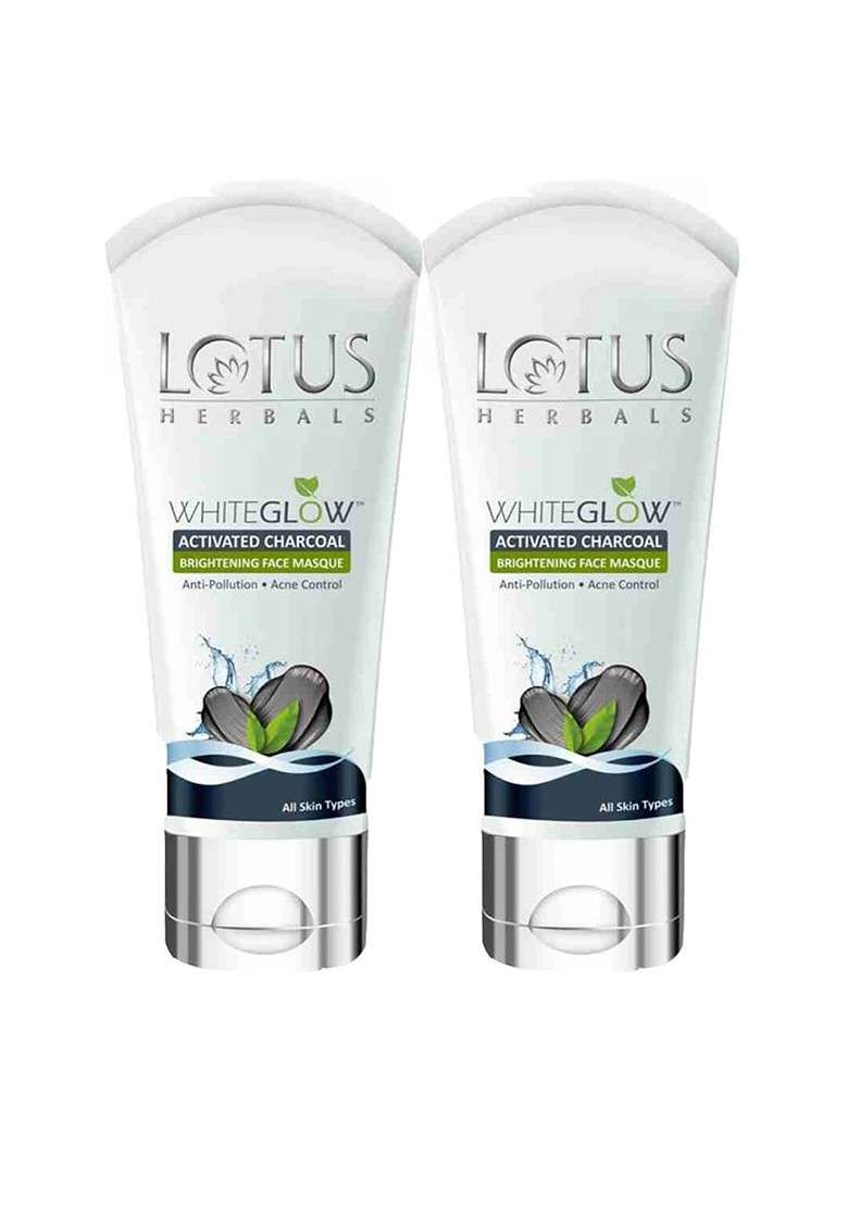 Lotus Herbals Set Of 2 Whiteglow Activated Charcoal Brightening Face Masque 100G Each - Indya