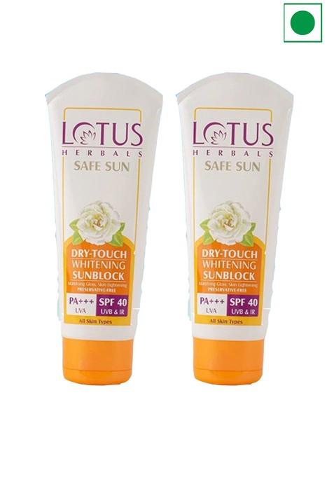 Lotus Herbals Safe Sun Set Of 2 Dry Touch Whitening Spf 40 Sunscreen 100G Each