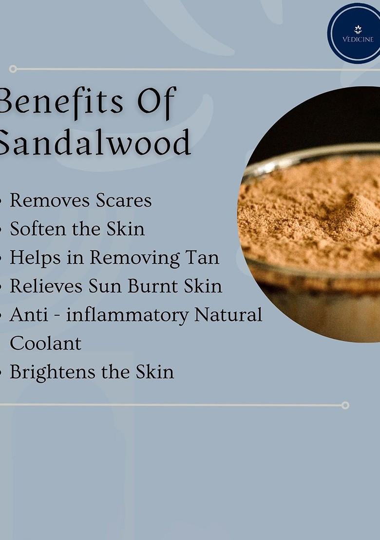 Vedicine Set Of 4 Masoor Sandalwood Rose Petal Orange Powder Face Mask 100Gm Each