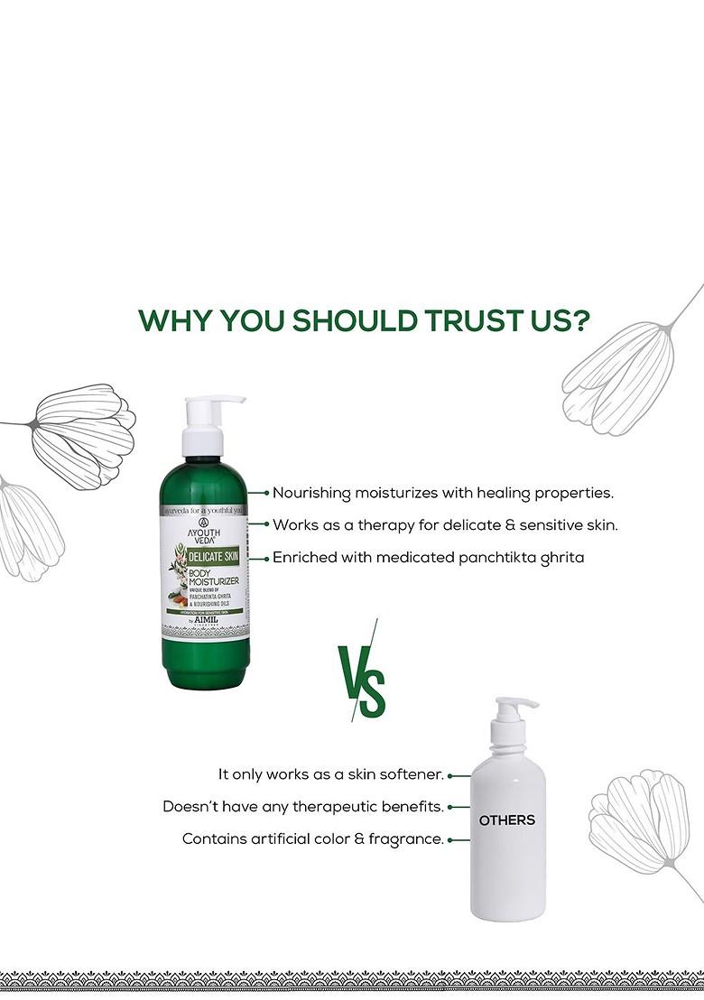 Ayouthveda Delicate Skin Moisturising Body Lotion For Sensitive 300 Ml