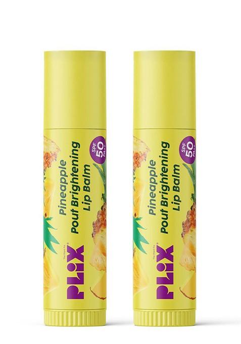 Plix The Plant Fix Set Of 2 Pineapple Brightening Lip Balm With Spf 50 4 G Each