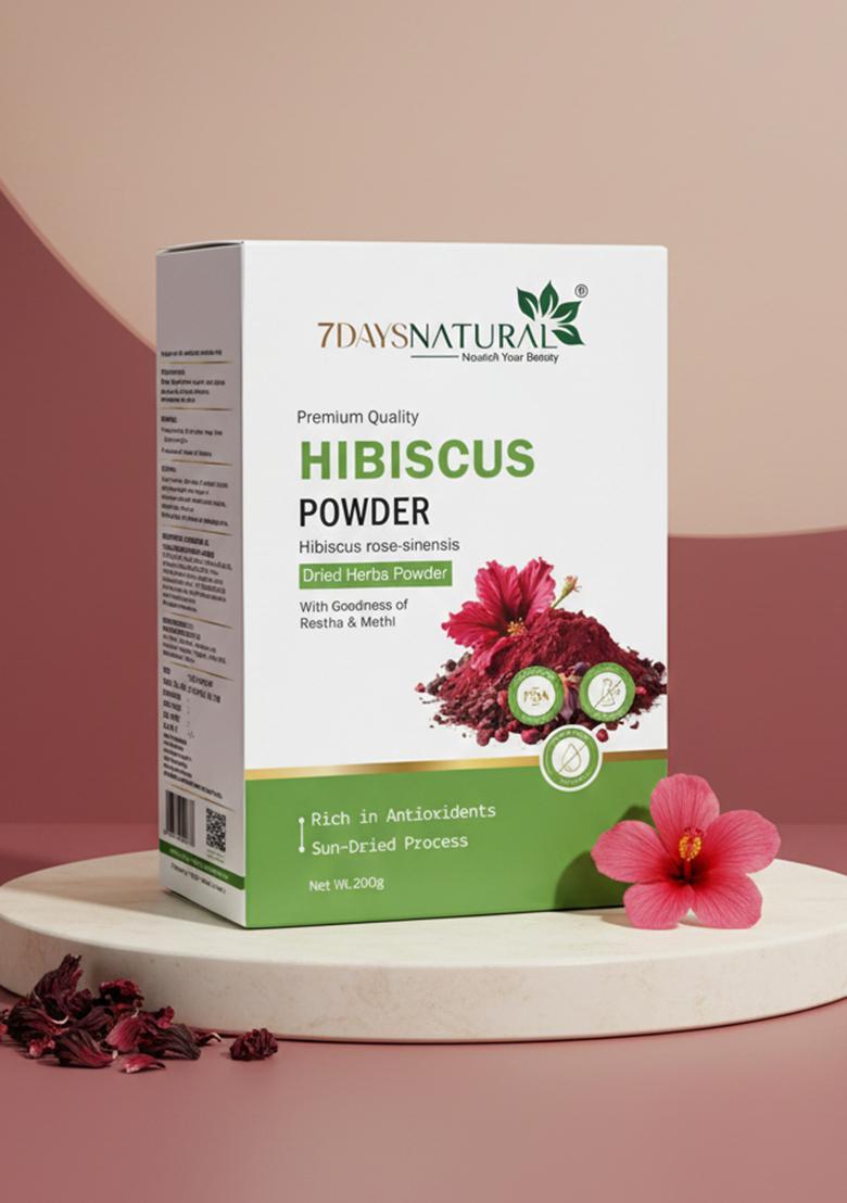 7Daysnatural Natural Herbal Hibiscus Powder For Hair Face 200 G