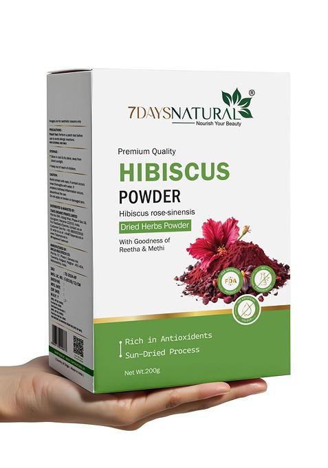 7Daysnatural Natural Herbal Hibiscus Powder For Hair Face 200 G