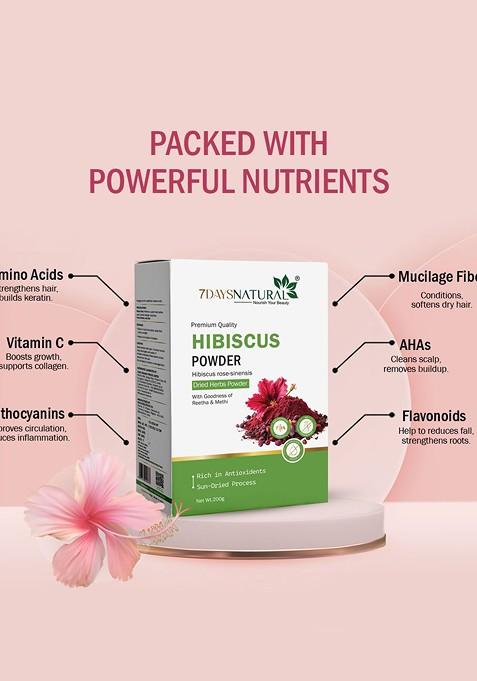 7Daysnatural Natural Herbal Hibiscus Powder For Hair Face 200 G