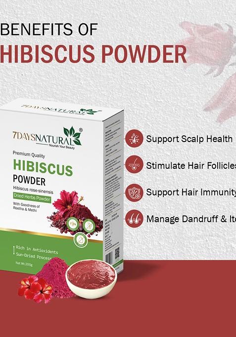 7Daysnatural Natural Herbal Hibiscus Powder For Hair Face 200 G