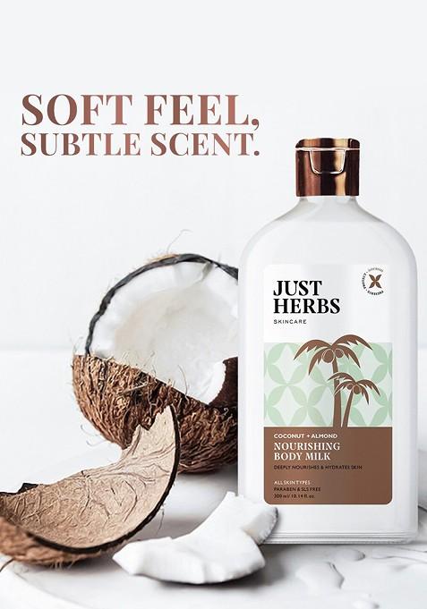 Just Herbs Skincare Deep Nourishing Hydrating Body Milk With Coconut Almond 300 Ml