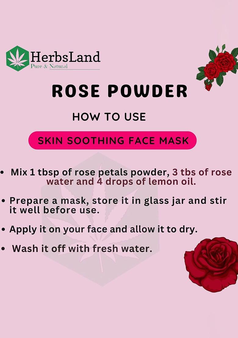 Herbsland Rose Petal Powder Natural Face Mask Exfoliator 100 G