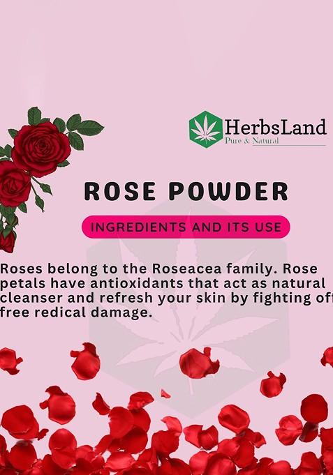 Herbsland Rose Petal Powder Natural Face Mask Exfoliator 100 G