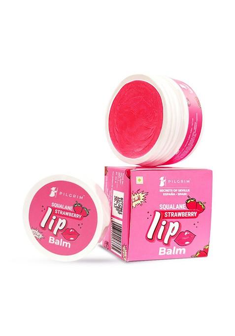 Pilgrim Squalane Strawberry Lip Balm With Shea Cocoa Butter For Dry Chapped Lips 8G