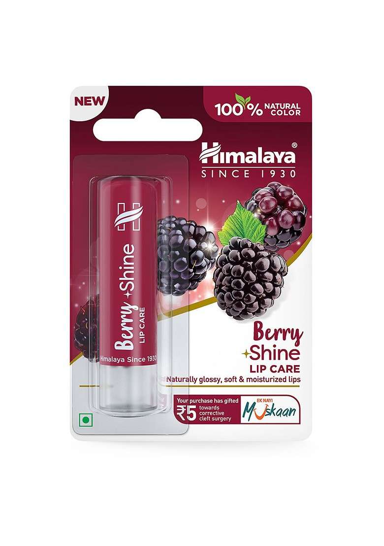 Himalaya Lip Care For Glossy Soft Moisturized Lips 4 5 G Berry Shine - Indya