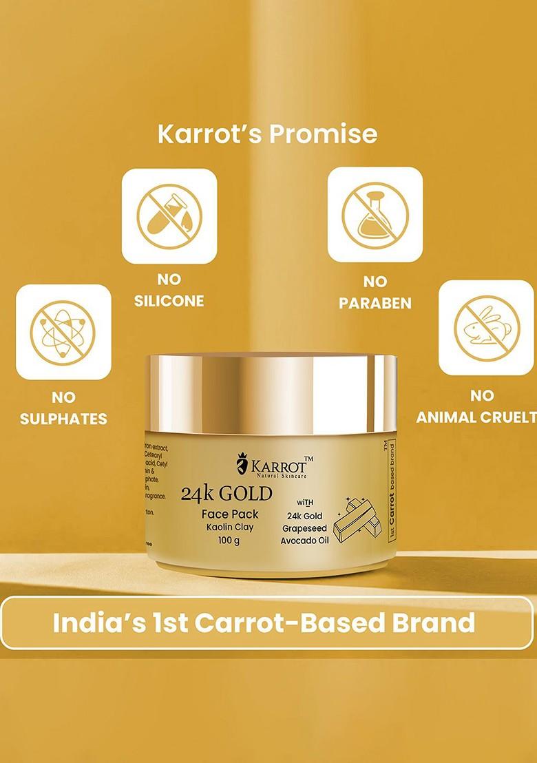 Karrot Natural Skincare 24K Gold Face Pack For Glow Skin Brightening 100G