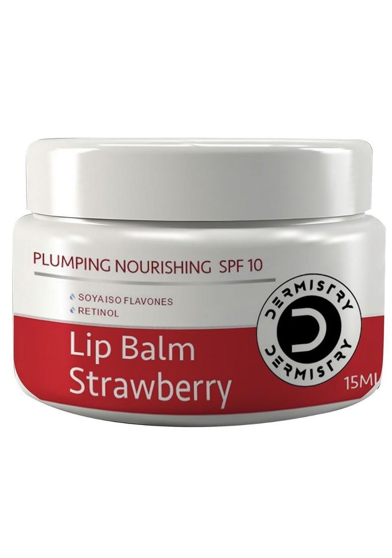Dermistry Plumping Nourishing Spf10 Lip Balm With Strawberry For Chapped Lips 15 Ml