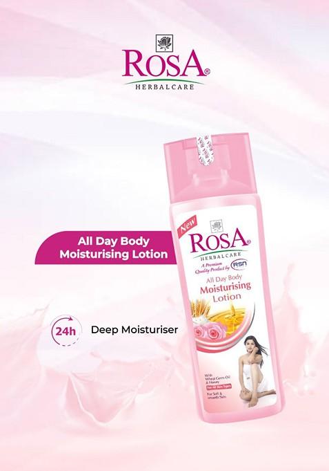 Rosa All Day Body Moisturising Lotion With Rose Honey Aloevera For Soften Skin 1000Ml