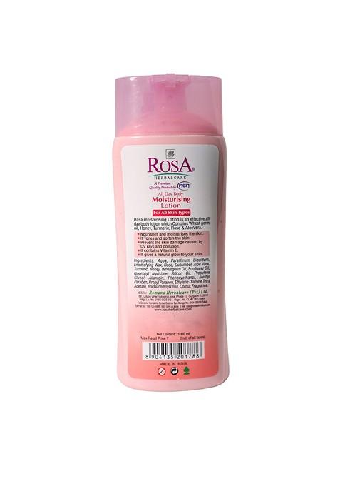 Rosa All Day Body Moisturising Lotion With Rose Honey Aloevera For Soften Skin 1000Ml