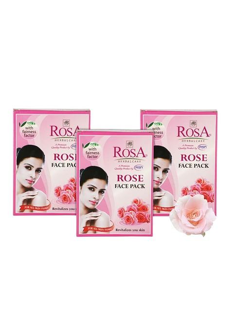 Rosa Set Of 3 Fairness Factor Rose Face Pack 100Gm Each