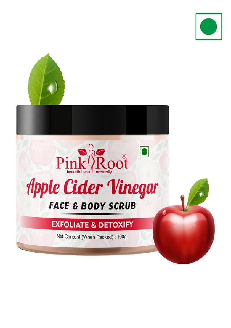 Pink Root Apple Cider Vinegar Face Body Scrub For Exfoliating Detoxifying 100G