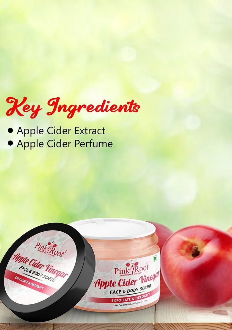 Pink Root Apple Cider Vinegar Face Body Scrub For Exfoliating Detoxifying 100G