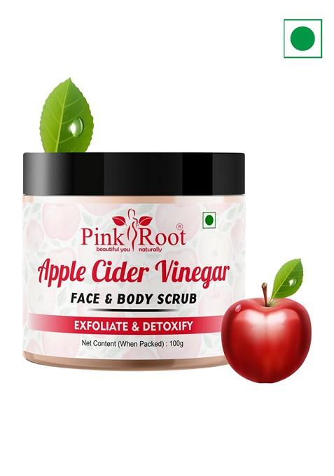 Pink Root Apple Cider Vinegar Face Body Scrub For Exfoliating Detoxifying 100G