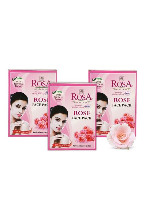 Rosa Pack Of 3 Herbal Care Rose Face For Glowing Tones Up Skin 100G