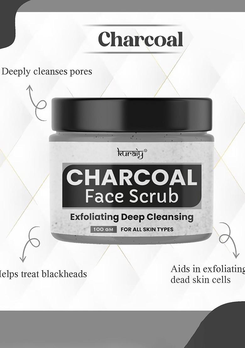 Kuraiy Exfoliating Deep Cleansing Charcoal Face Scrub 100 G