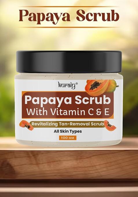Kuraiy Papaya Scrub With Vitamin C E 100G