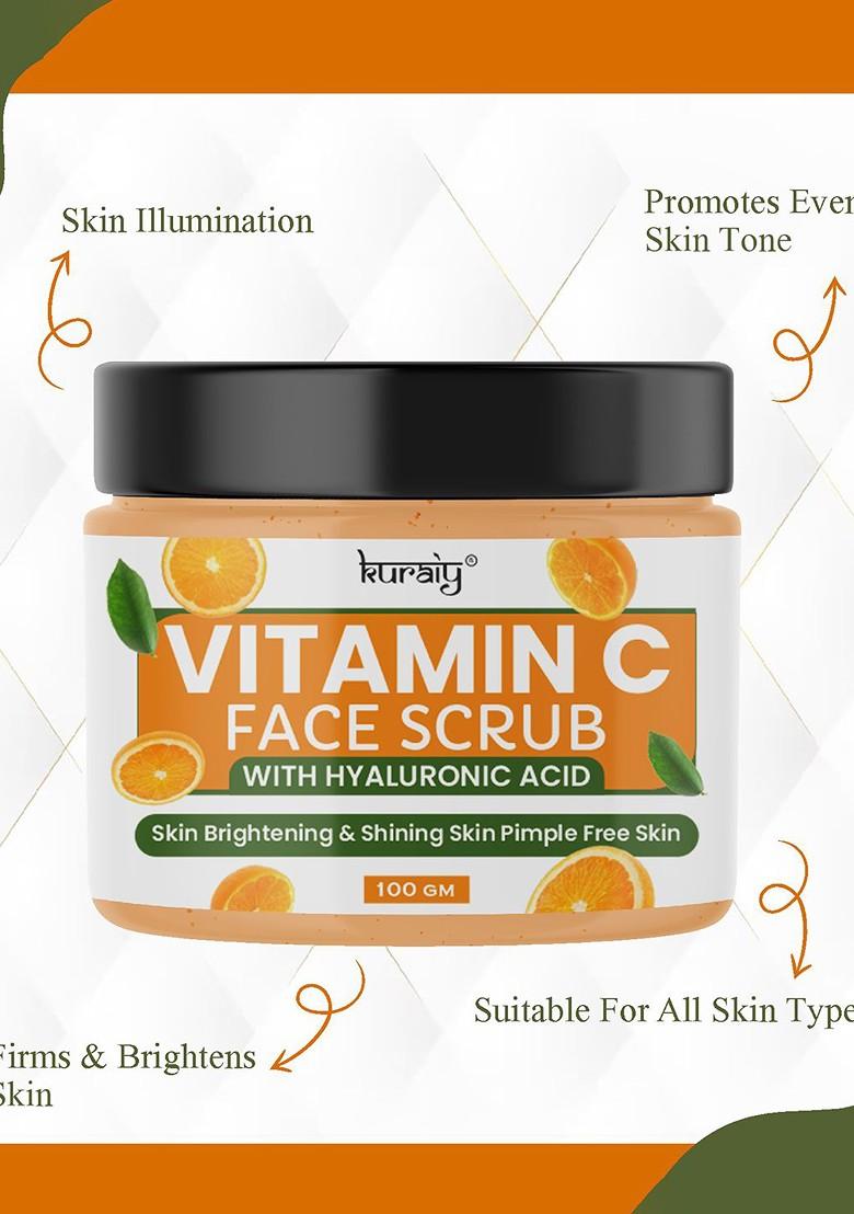 Kuraiy Set Of 2 Vitamin C With Hyaluronic Acid Face Scrub 100Gm Each