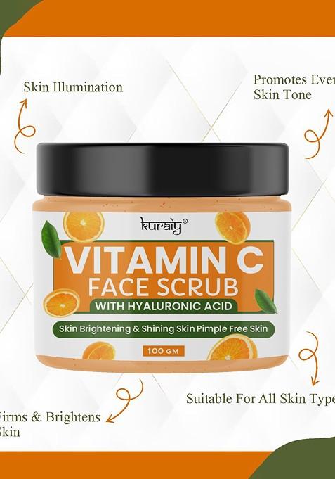 Kuraiy Set Of 2 Vitamin C With Hyaluronic Acid Face Scrub 100Gm Each