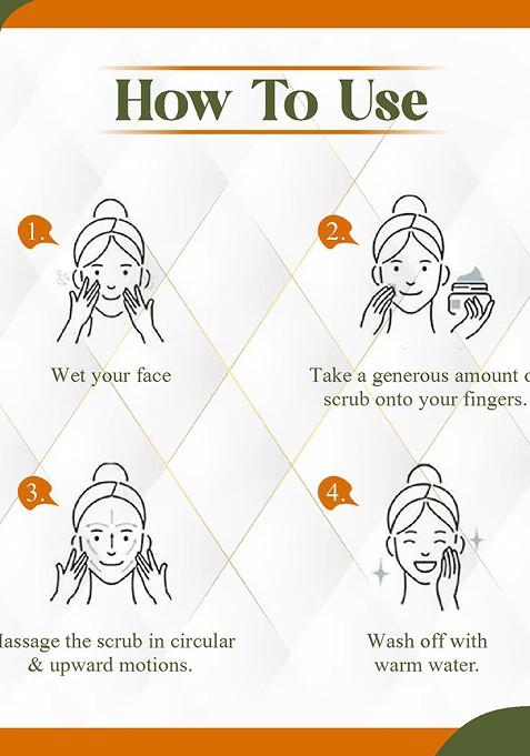 Kuraiy Set Of 2 Vitamin C With Hyaluronic Acid Face Scrub 100Gm Each