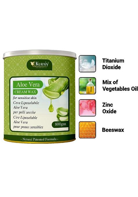 Kuraiy Aloe Vera Cream Wax For Dry Skin Smooth Hair Removal 800G