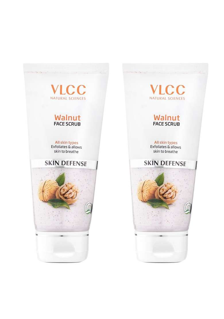 Vlcc Set Of 2 Skin Defense Walnut Face Scrub 80G Each - Indya