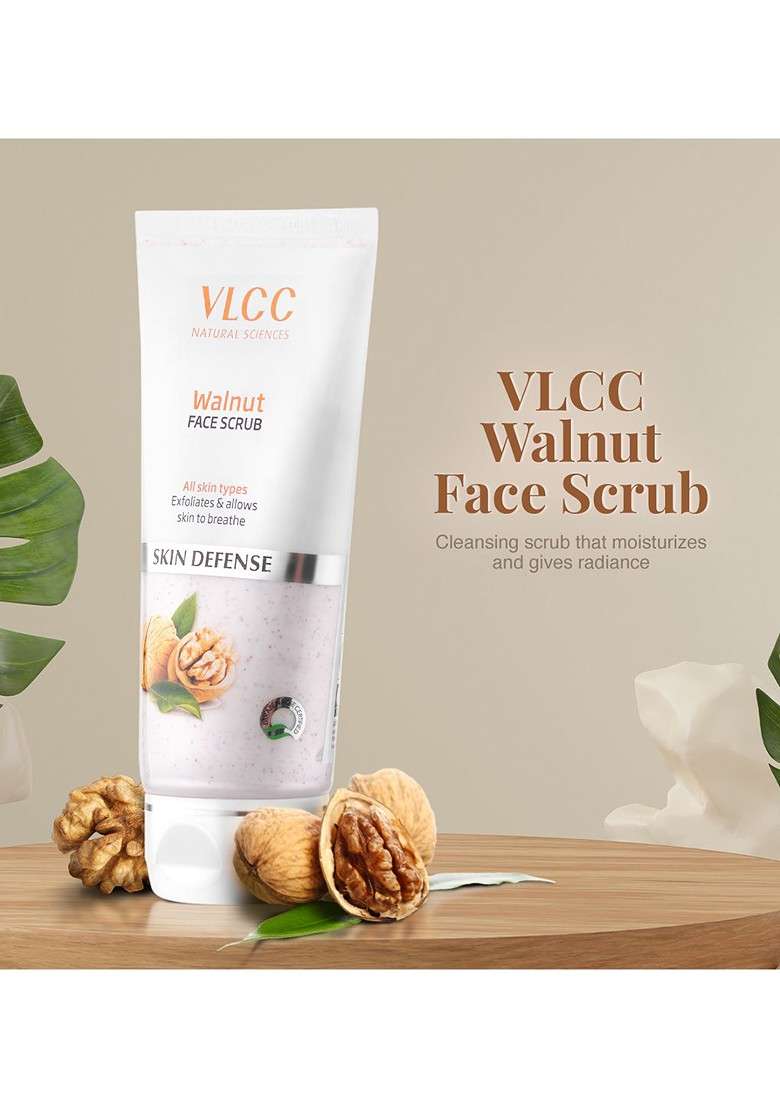 Vlcc Set Of 2 Skin Defense Walnut Face Scrub 80G Each - Indya