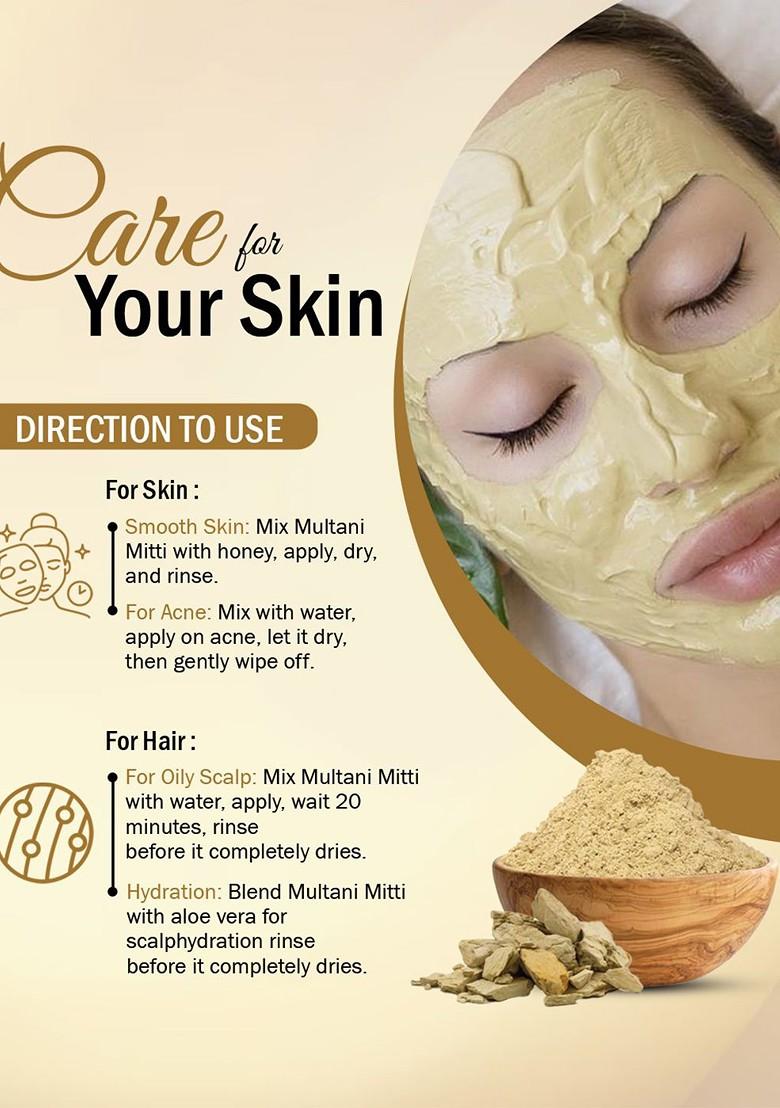 7Daysnatural Natural Pure Herbal Multani Mitti Powder For Face Hair 200G