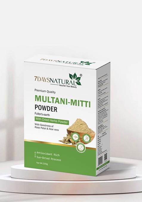 7Daysnatural Natural Pure Herbal Multani Mitti Powder For Face Hair 200G