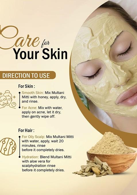 7Daysnatural Natural Pure Herbal Multani Mitti Powder For Face Hair 200G