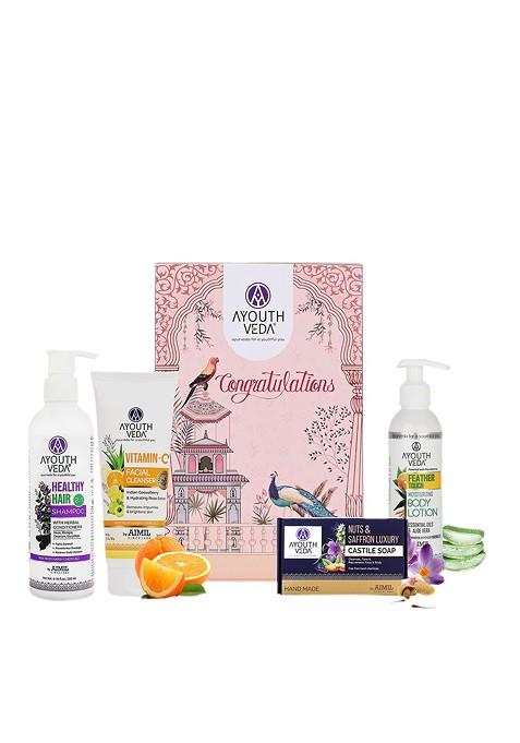 Ayouthveda Set Of 4 Congratulations Bath Body Gift