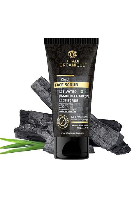 Khadi Organique Activated Bamboo Charcoal Face Scrub 100G