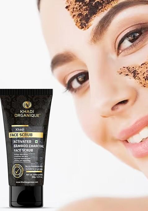 Khadi Organique Activated Bamboo Charcoal Face Scrub 100G