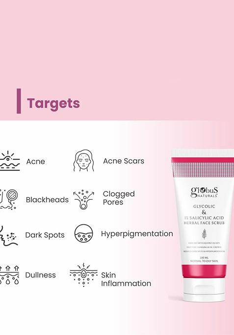 Globus Naturals Glycolic Salicylic Acid Skin Care Combo For Normal Oily