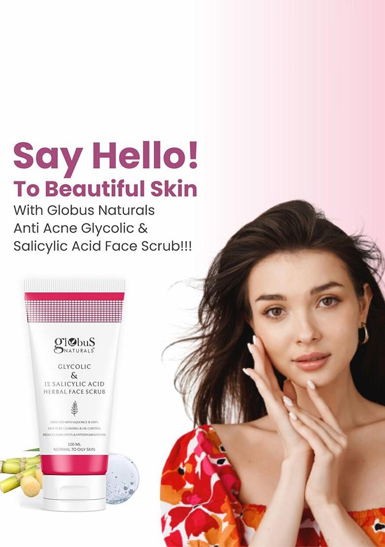 Globus Naturals Glycolic Salicylic Acid Skin Care Combo For Normal Oily