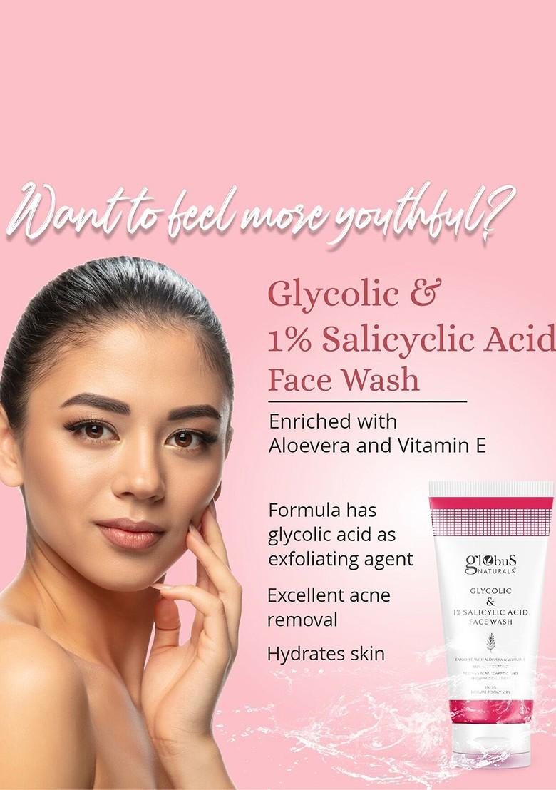 Globus Naturals Glycolic Salicylic Acid Skin Care Combo For Normal Oily